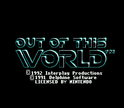 Out of This World (USA) (Beta) Title Screen